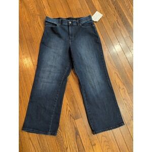 Gloria Vanderbilt Amanda Straight Leg Jeans Dark Wash Flex Waist 14 Petite 14P